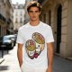 Olive T-Shirt With Cute Hugging Ramen Bowl Couple Print