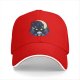 Black Baseball Cap With Night City Black Cat Crescent Moon Skull Art