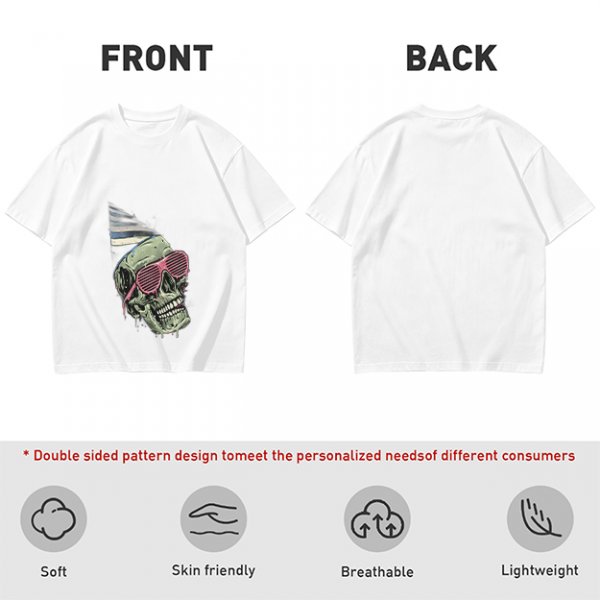 Olive T-Shirt With Party Skull Wearing Pink Shutter Shades
