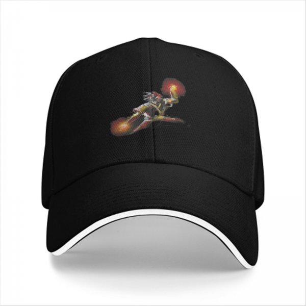 Black Baseball Cap With Flying Superhero Jet Pack Graphic