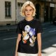 Olive T-shirt with Space Fox Crew Graphic Design