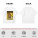 Olive T-shirt with Cartoon Bear Costume Figure in Flames Art