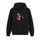 Black Cat Under Moon Colorful Art Graphic Hoodie