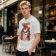 Olive t-shirt with cartoon dog and 'God has allowed me to live another day' print