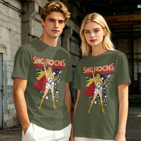 Olive Green She-Ra 'She Rocks' Graphic T-Shirt