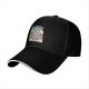 Black baseball cap with grumpy cat vacuuming cleaning design