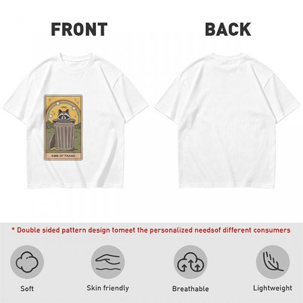 Olive T-Shirt With Raccoon Trash Tarot Card Graphic