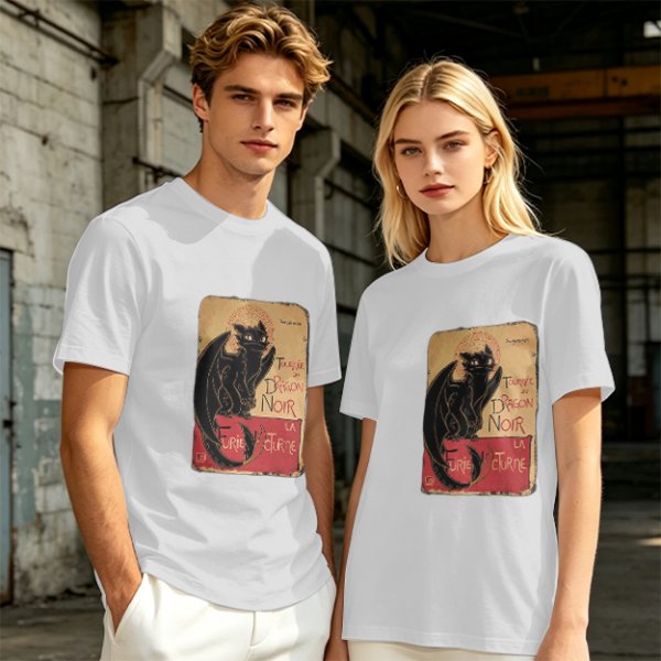 Olive t-shirt with vintage black dragon print design
