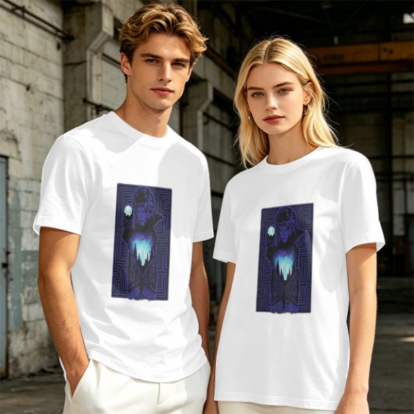 Olive T-Shirt With Mystical Maze Sorcerer Graphic Print