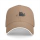 Black baseball cap with minimalist grey cat graphic