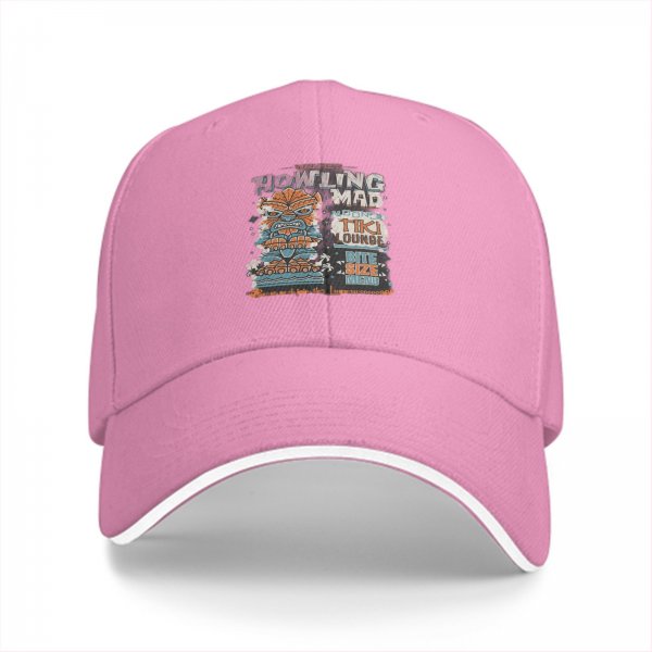 Black baseball cap with Howling Mad Tiki Lounge graphic print