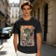 Olive T-shirt with Giant Broccoli Monster Attacking City Art