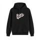 Black hoodie with 'Shhh Nobody Cares' graphic print