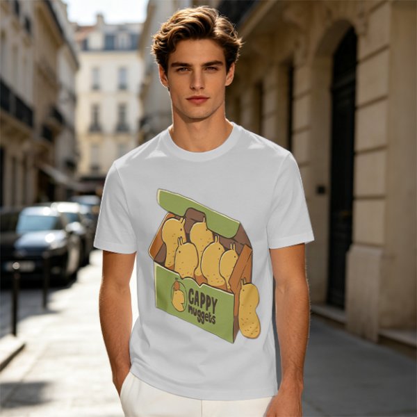 Olive T-Shirt With Cappy Nuggets Cartoon Print