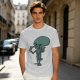 Olive T-Shirt With Alien Eating Ice Cream Graphic