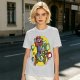 Olive T-shirt with Block Style Mario Riding Yoshi and Mushroom Graphics