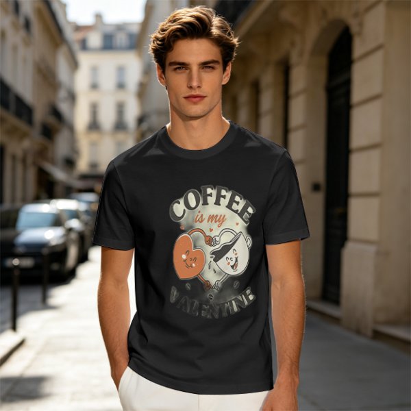 Coffee Is My Valentine Graphic T-Shirt For Coffee Lovers