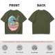 Olive T-shirt with Great Wave Ramen Bowl Graphic Design