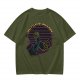 Olive T-Shirt With Dutch & Dillon Arm Wrestling Neon Graphic
