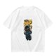 Olive T-shirt with Astronaut Cat 'I'm Just Here For The Milk' Print
