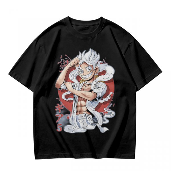 One Piece Gear 5 Luffy Graphic Print Olive T-Shirt