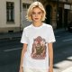 Olive T-shirt with parody monster anime graphic print