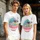 Olive T-shirt with Great Wave Ramen Bowl Graphic Design