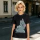 Olive T-Shirt With Embarrassed Gray Cat Graphic Print