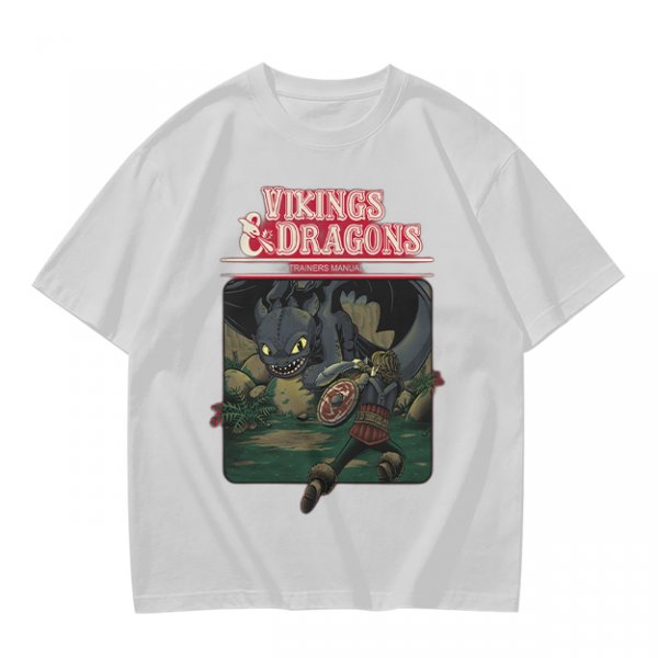 Vikings and Dragons T-Shirt with Fantasy Dragon Graphic