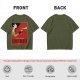 Olive t-shirt with vintage Dimitrescu red wine graphic print
