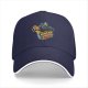 Black baseball cap with Scream Ghostface fast food themed graphic