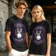 Olive t-shirt with angry penguin holding knife and I Choose Violence print