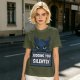 Olive t-shirt featuring Toothless the dragon judging you silently
