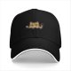 Black Baseball Cap With Grumpy Orange Cat And Cupcakes Print