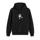 Black hoodie with cute cartoon raccoon graphic