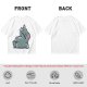 Olive T-Shirt With Embarrassed Gray Cat Graphic Print