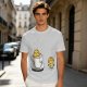 Olive T-Shirt With Funny Cookie In Coffee Cup Print