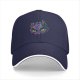 Black Baseball Cap With Neon Dragon Head Graphic Print