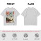 Olive T-Shirt with Ukiyo-e Style Ninja Temple Print