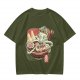 Olive T-Shirt With Octopus Chef In Ramen Bowl Graphic