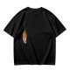 Olive Green T-Shirt With Pixel Art Skull Sword And Fire Print