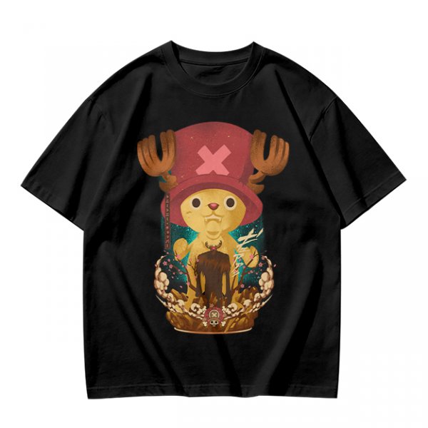 Olive T-shirt with Tony Tony Chopper Graphic Print