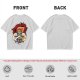 Olive T-Shirt with Retro Anime Lion Character Graphic