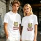 Olive T-Shirt with Cute Frog Graphic and Further Notice Text