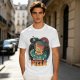 Olive t-shirt with space pizza alien graphic and 'We Came in Pizza' text
