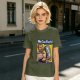 Olive graphic t-shirt with We Can Fist It! armored warrior print