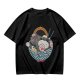 Oversized T-Shirt With Chubby Cat In Ramen Bowl Print