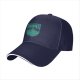 Black baseball cap with teal snake and text graphic