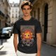 Olive t-shirt with Calcifer and soot sprites graphic print