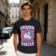 Unicorn Hunter Graphic Tee with Sword and Sparkle Design